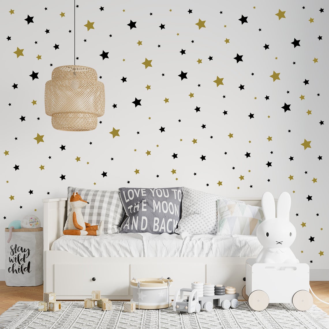 Baby Nursery Decals - Cartoon 65Pcs Star Wall Sticker Baby