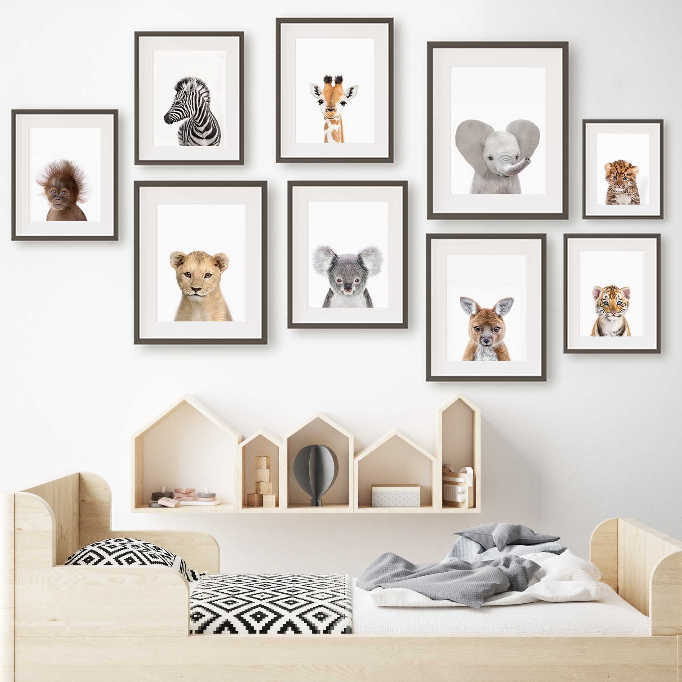 Baby Zoo Nursery - Baby Animal Nursery Wall Art Prints