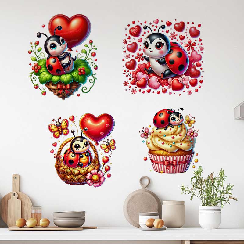 Baby Nursery Mural Wallpaper - Cute Ladybug Wall Sticker Baby Kids