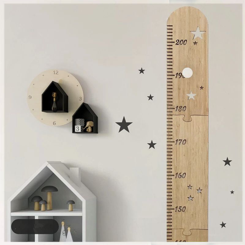 Baby Nursery Decals - 5 Sheets Nordic Wooden Kids Height
