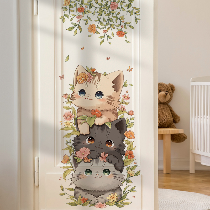 Baby Nursery Ideas Girl - Cute Cat Vinyl Child Wall Stickers