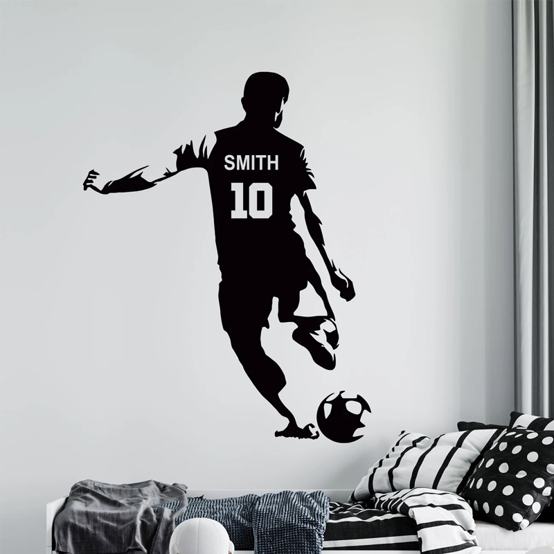 Baby Nursery Decals - Personalized Soccer Player Name and Number