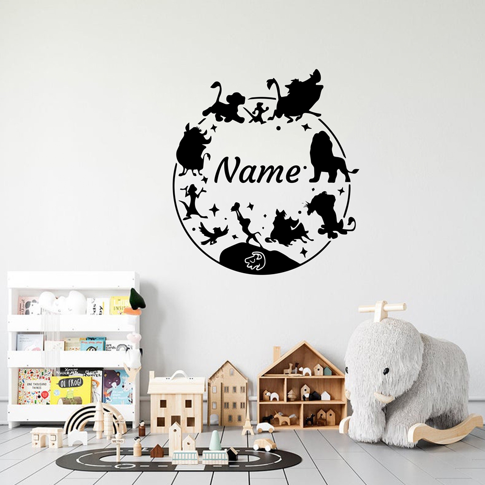 Wall Decal Nursery - 1PC Creative Animal Customizable Text Nursery