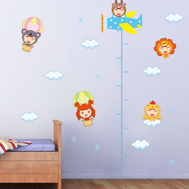 Baby Nursery Mural Wallpaper - Cartoon Children Height Wall Sticker For