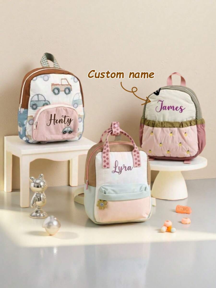 Baby Nursery Backpack - Custom Name Embroidered Cute Backpack for
