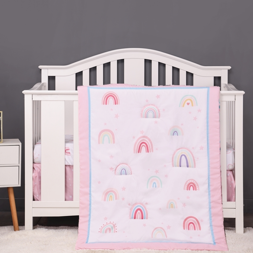 Baby Nursery Sets - 3Pcs Rainbow Baby Infant Crib Kids