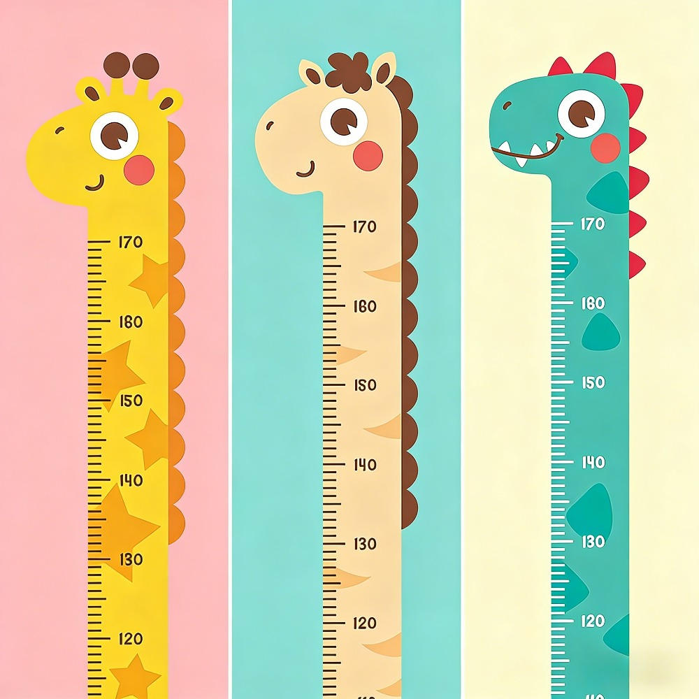 Baby Nursery Decals - Cute Cartoon Height Sticker Unicorn Dinosaur