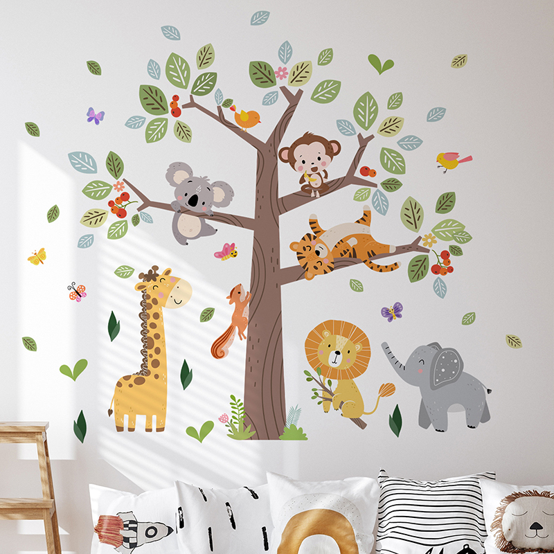 Baby Zoo Nursery - Large Jungle Animal Wall Sticker Vinyl