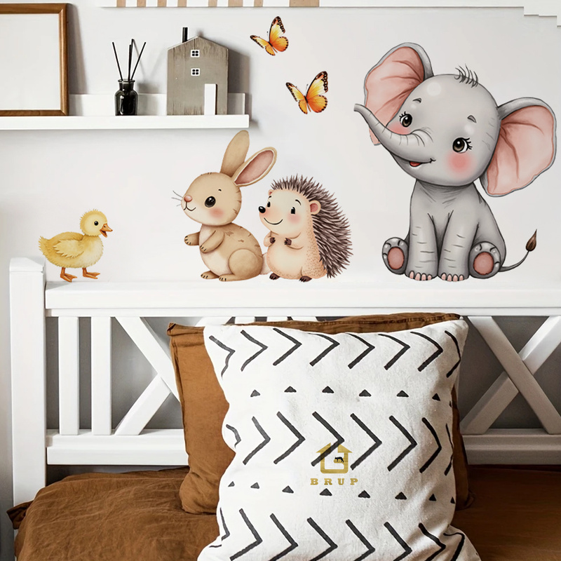 Baby Nursery Decals - Cartoon Animal Wall Sticker - Elephant
