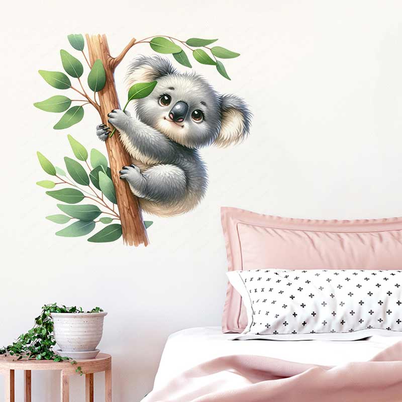 Baby Nursery Mural Wallpaper - Cute Koala Wall Sticker Baby Kids