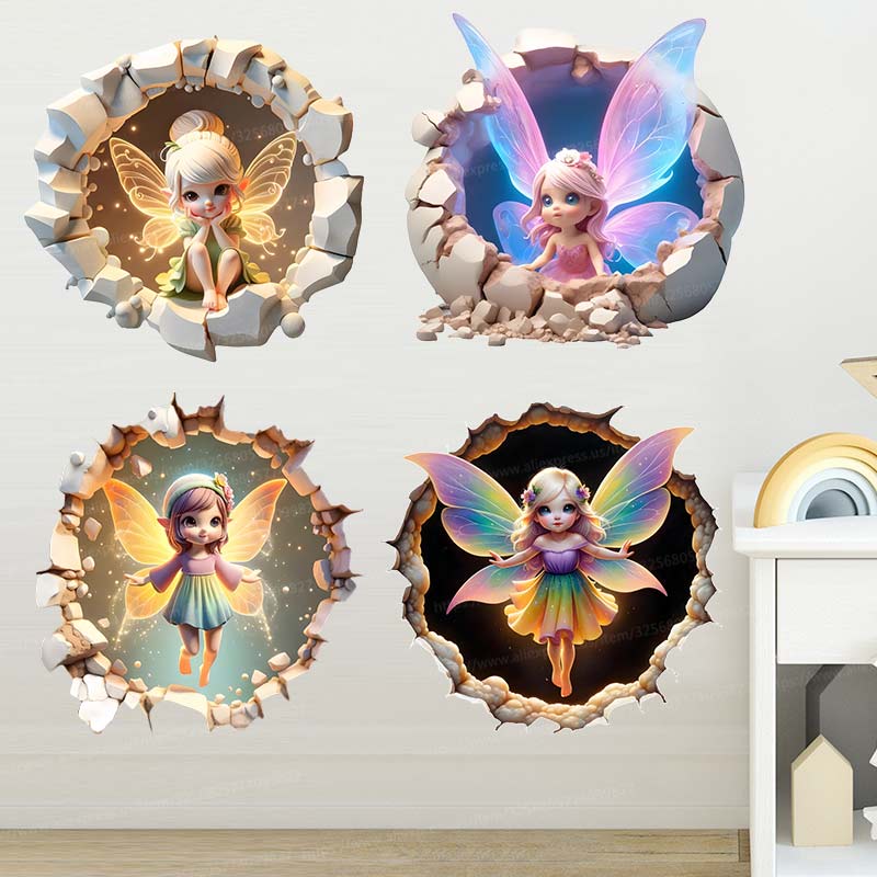 Baby Nursery Mural Wallpaper - Fairy Butterfly Wall Sticker Baby Kids