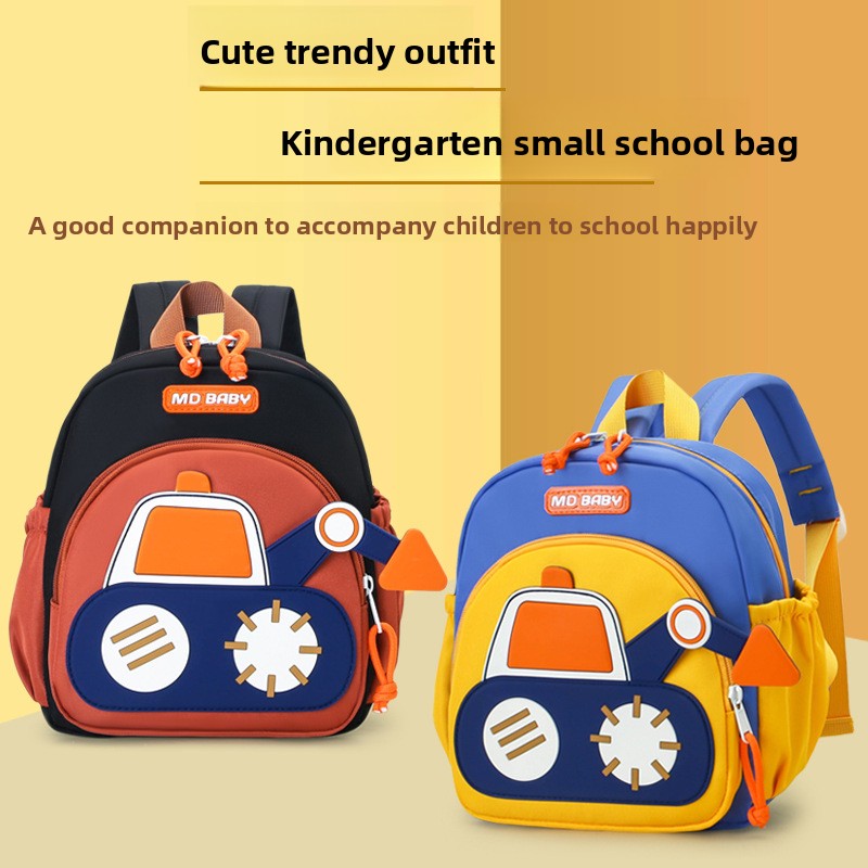 Baby Nursery Backpack - Cartoon Digger Truck Backpack for Boys