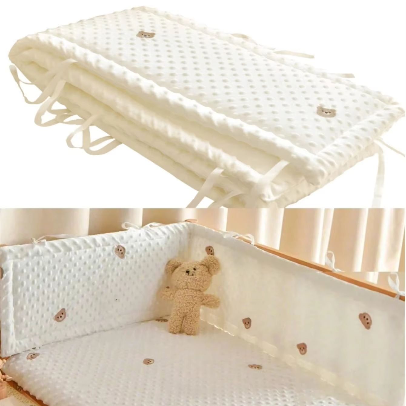 Bed Rail Toddler - Solid Color Baby Crib Fence Cotton