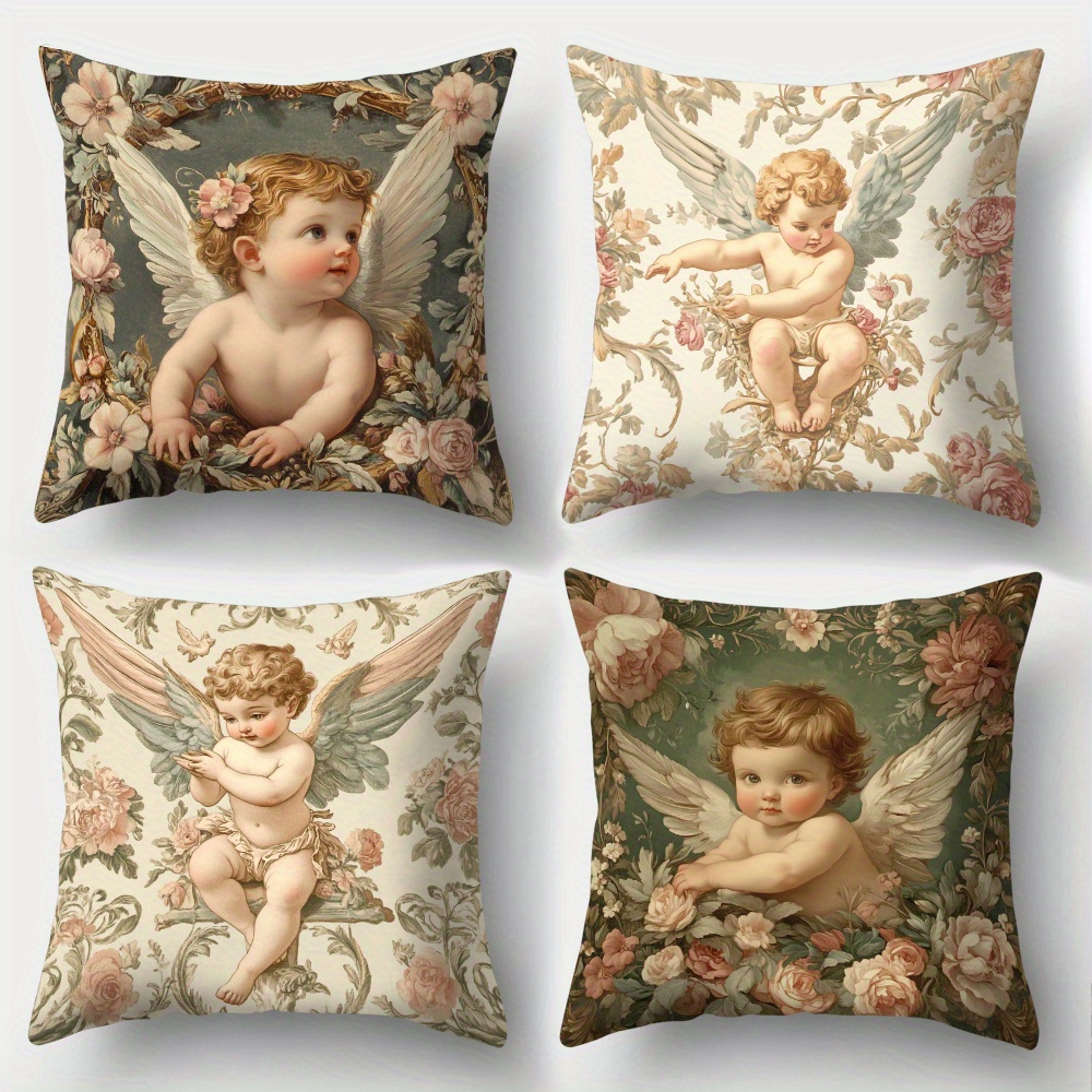 Baby Nursery Sets - Printed Angel Floral Pillow Covers Set