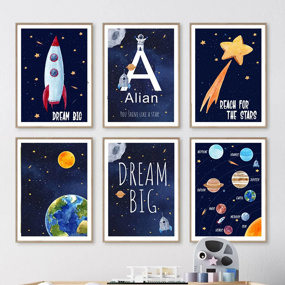 Baby Nursery Posters - 1pc Canvas painting Custom Name Kids