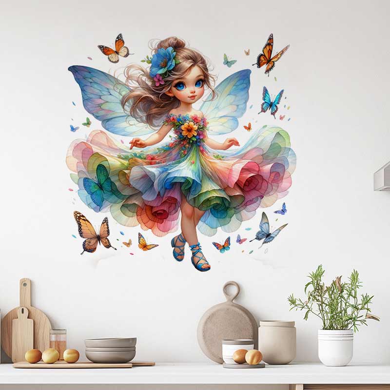 Baby Nursery Mural Wallpaper - Fairy Wall Sticker Baby Kids Room