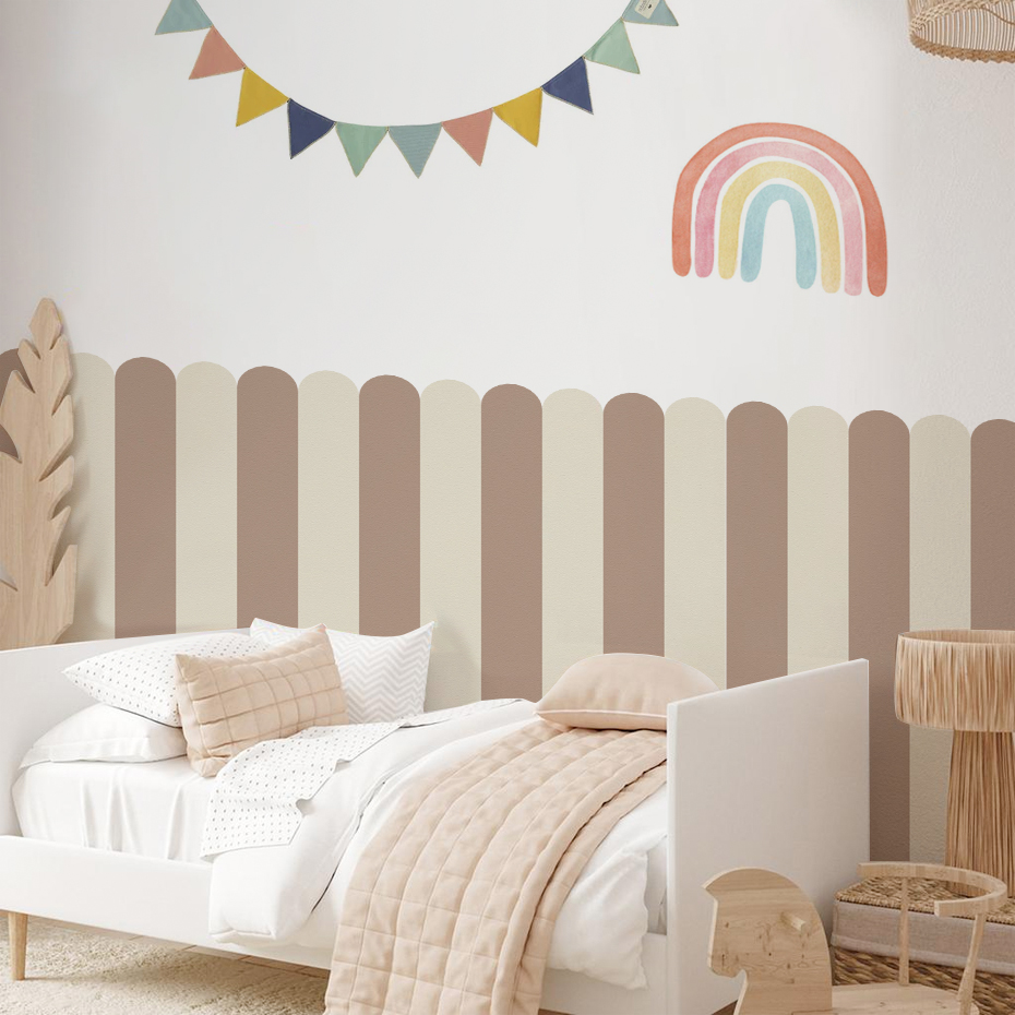 Baby Nursery Decals - Multicolor Vertical Striped Arc Wallpaper Nursery