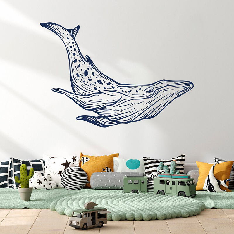 Whale Wall Decals Nautical Hom - Baby Nursery Mural Wallpaper recension och pris