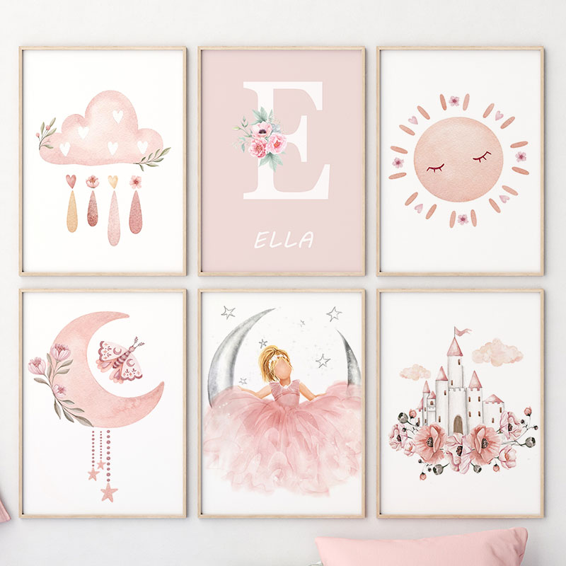 Pink Angel Girl Sun Moon Cloud - Baby Nursery Girl Room recension och pris