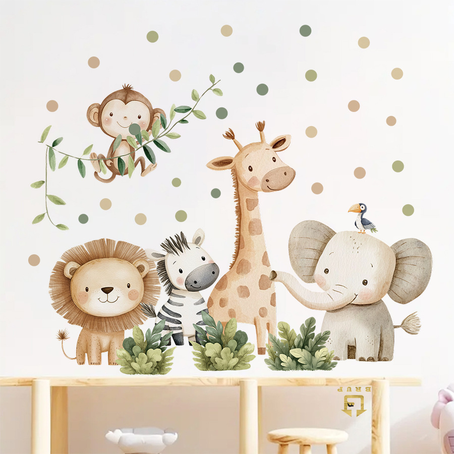 Boho Forest Animals Wall Stick - Baby Nursery Girl Room recension och pris