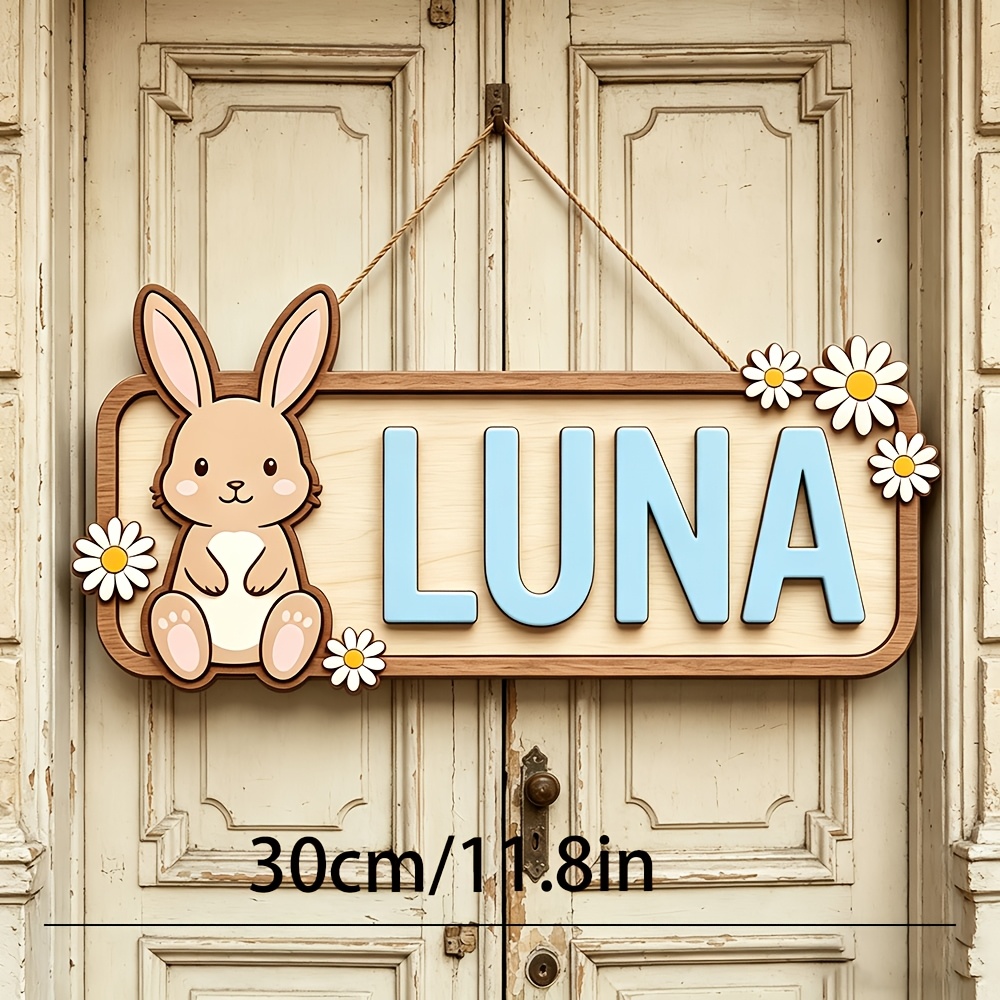 Customizable Bunny & Daisy Woo - Baby Nursery Accent Wall recension och pris