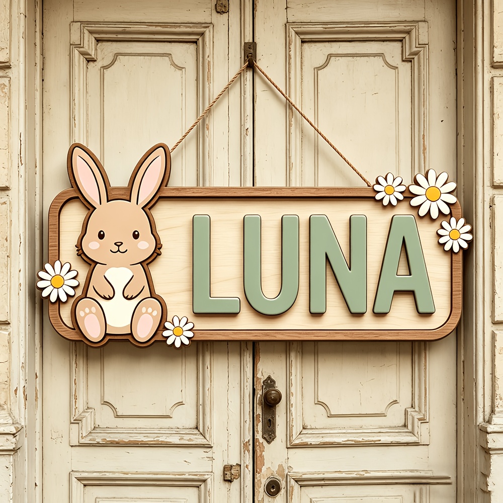 Customizable Bunny & Daisy Woo - Baby Nursery Accent Wall recension och pris