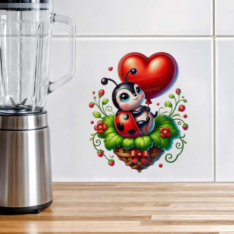 Cute Ladybug Wall Sticker Baby - Baby Nursery Mural Wallpaper recension och pris