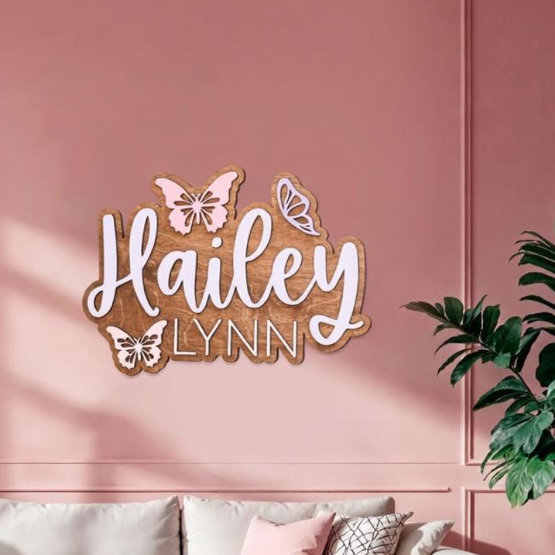 Personalized Butterfly Accent  - Baby Nursery Accent Wall recension och pris