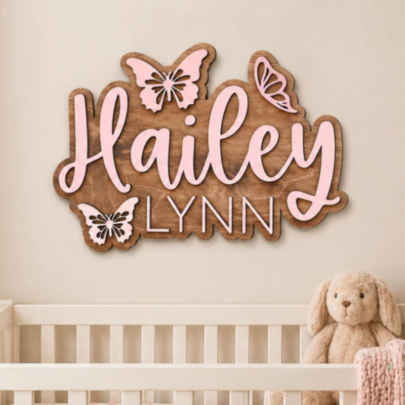 Personalized Butterfly Accent  - Baby Nursery Accent Wall recension och pris