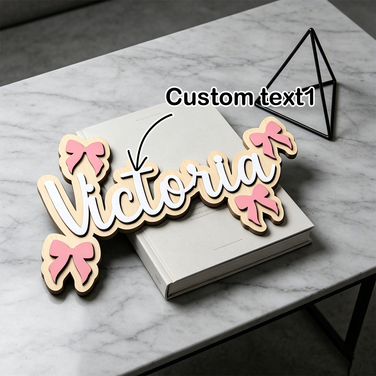 Personalized Bow Accent Wooden - Baby Nursery Accent Wall recension och pris