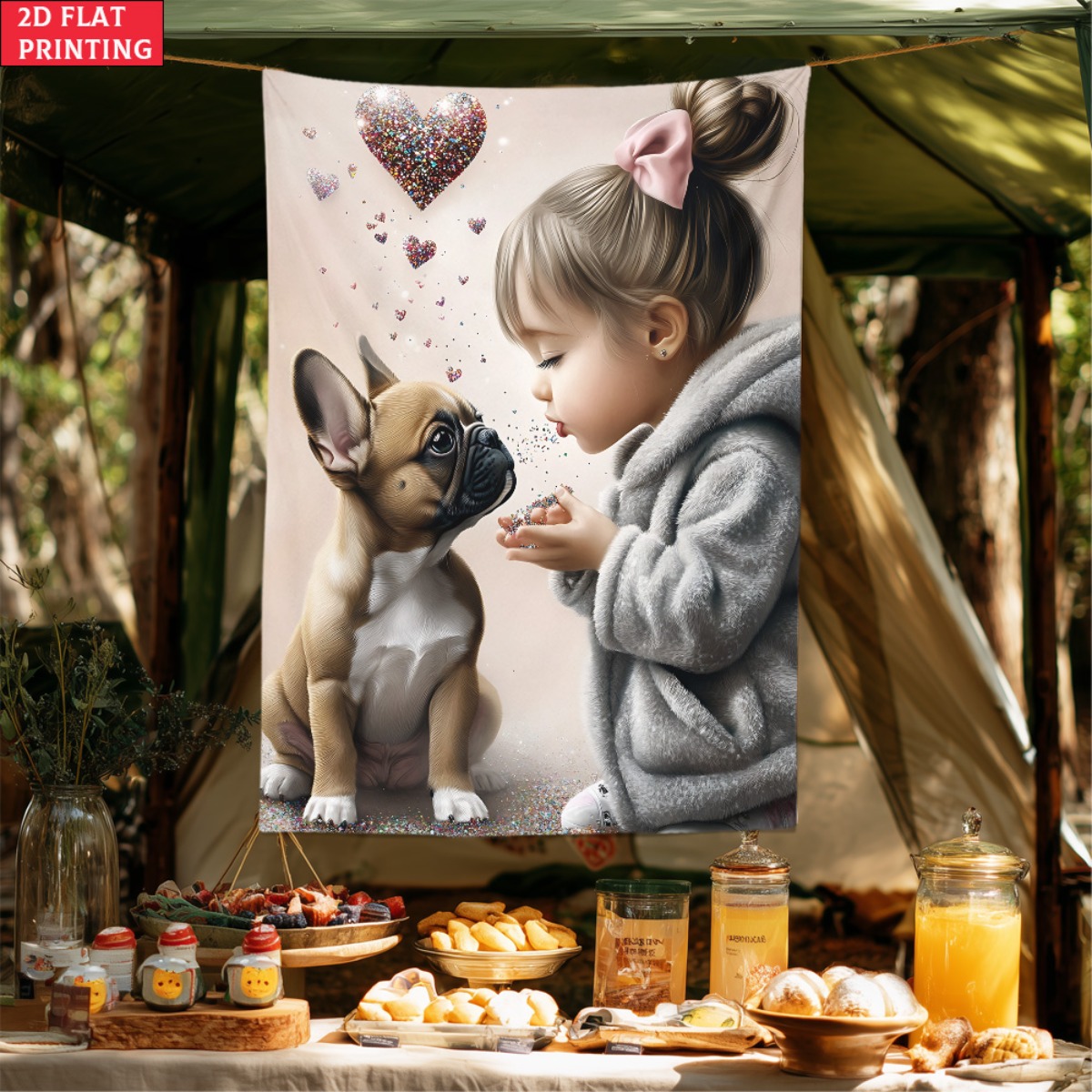 Girl with french bulldog puppy - Baby Nursery Girl Room recension och pris
