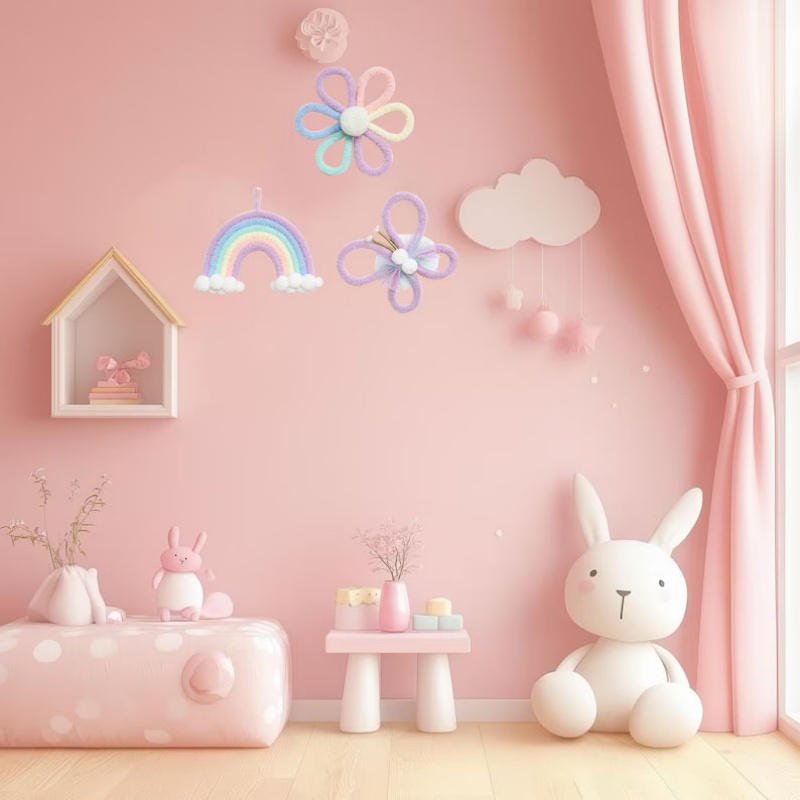 Nordic Rainbow Daisy Flower  B - Baby Nursery Girl Room recension och pris
