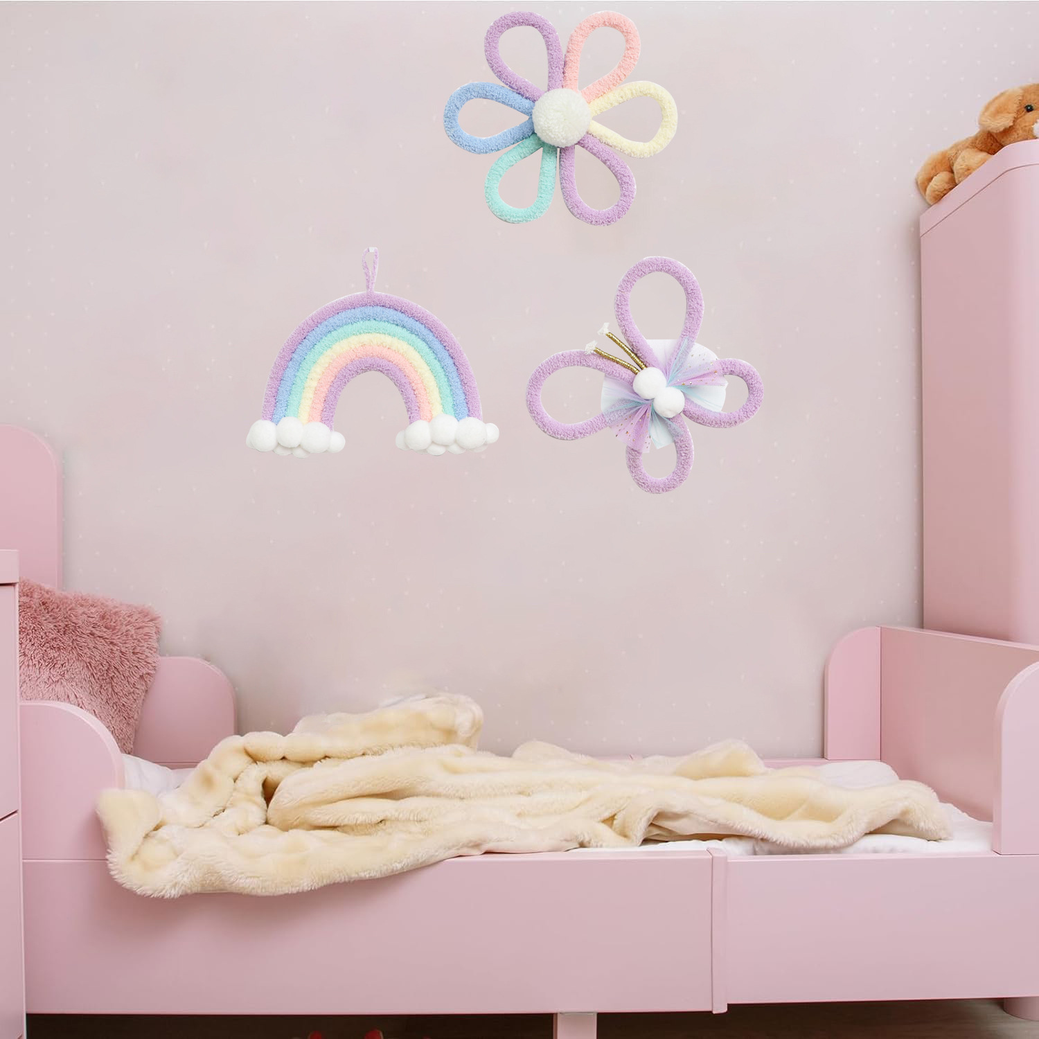 Nordic Rainbow Daisy Flower  B - Baby Nursery Girl Room recension och pris