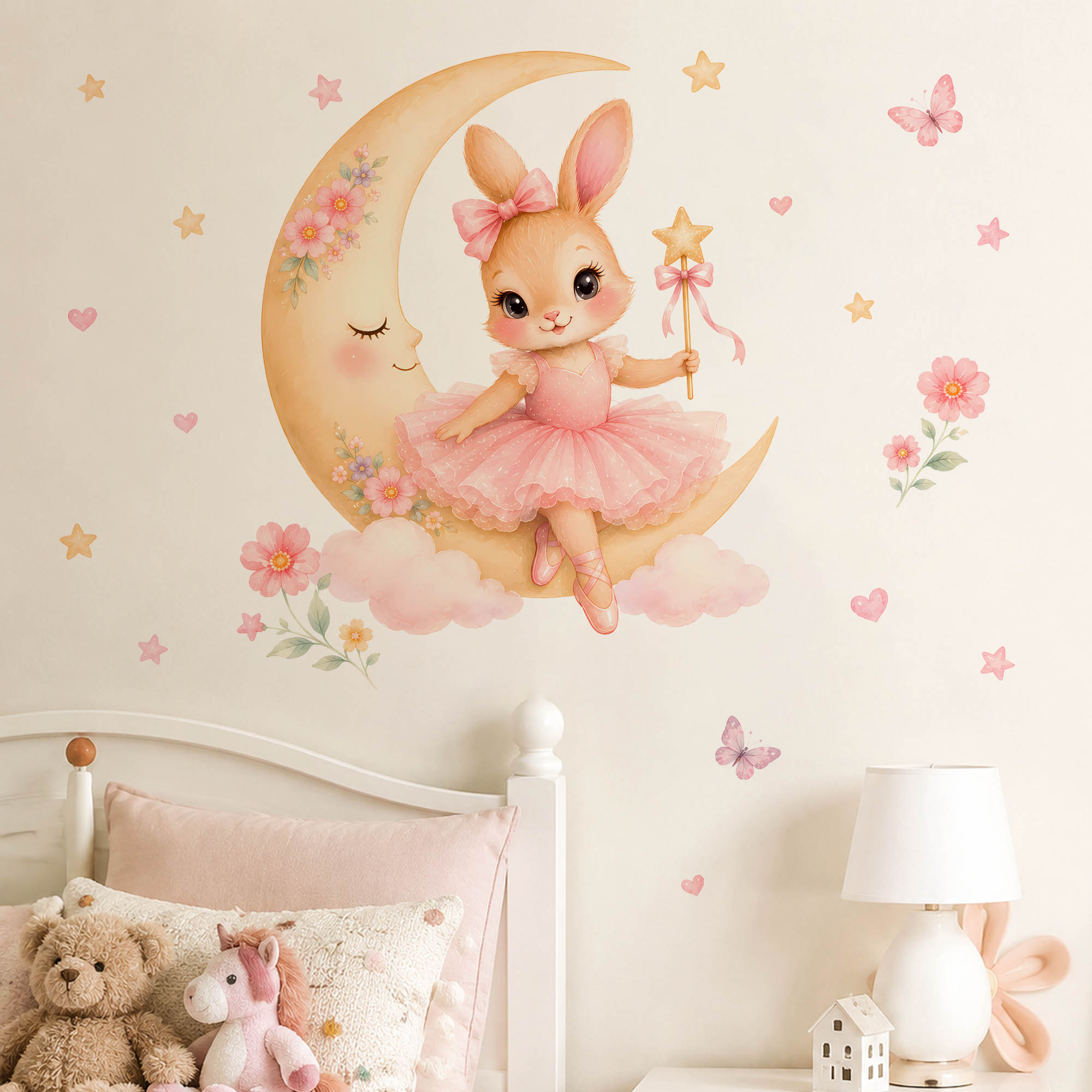 Watercolor Ballerina Bunny Moo - Baby Nursery Girl Room recension och pris