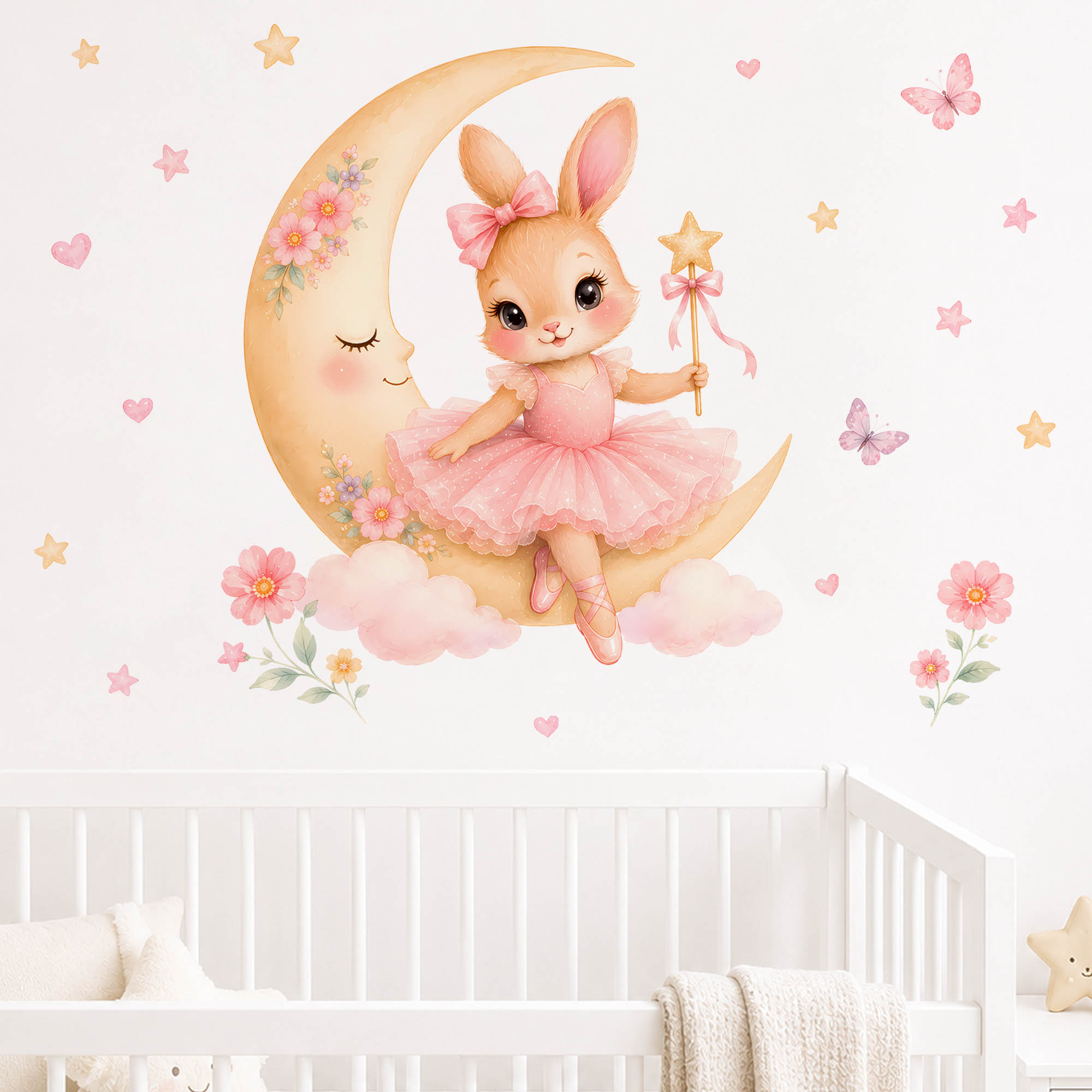 Watercolor Ballerina Bunny Moo - Baby Nursery Girl Room recension och pris