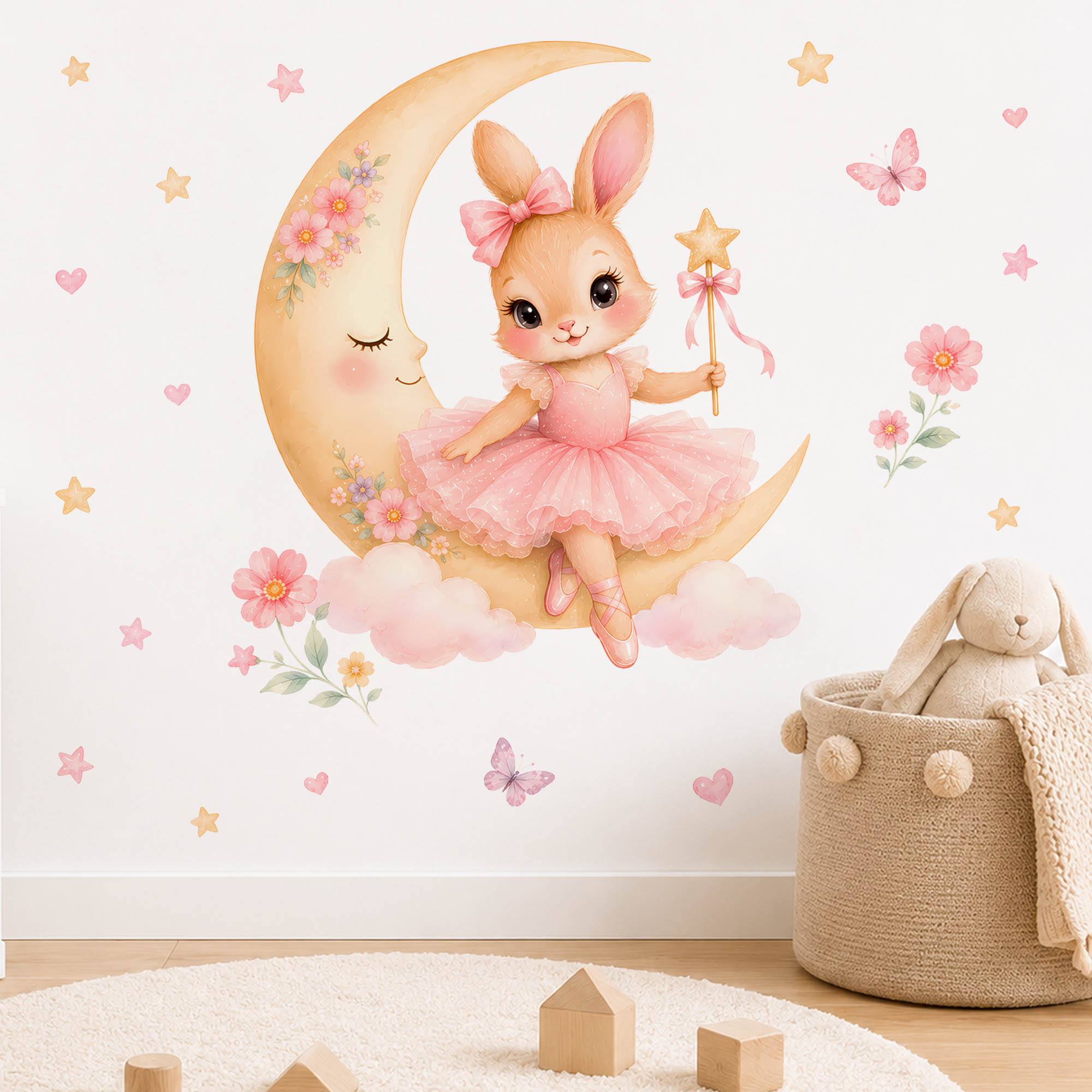 Watercolor Ballerina Bunny Moo - Baby Nursery Girl Room recension och pris