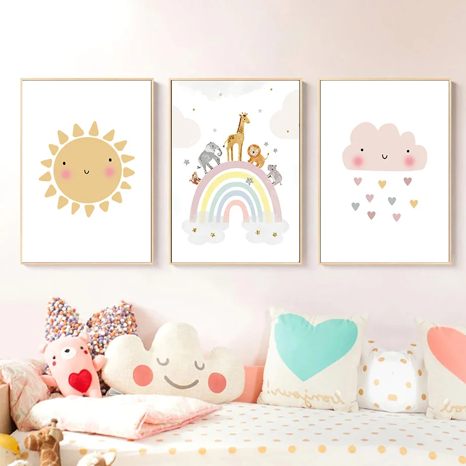 Giraffe Elephant Hot Balloon S - Baby Nursery Girl Room recension och pris