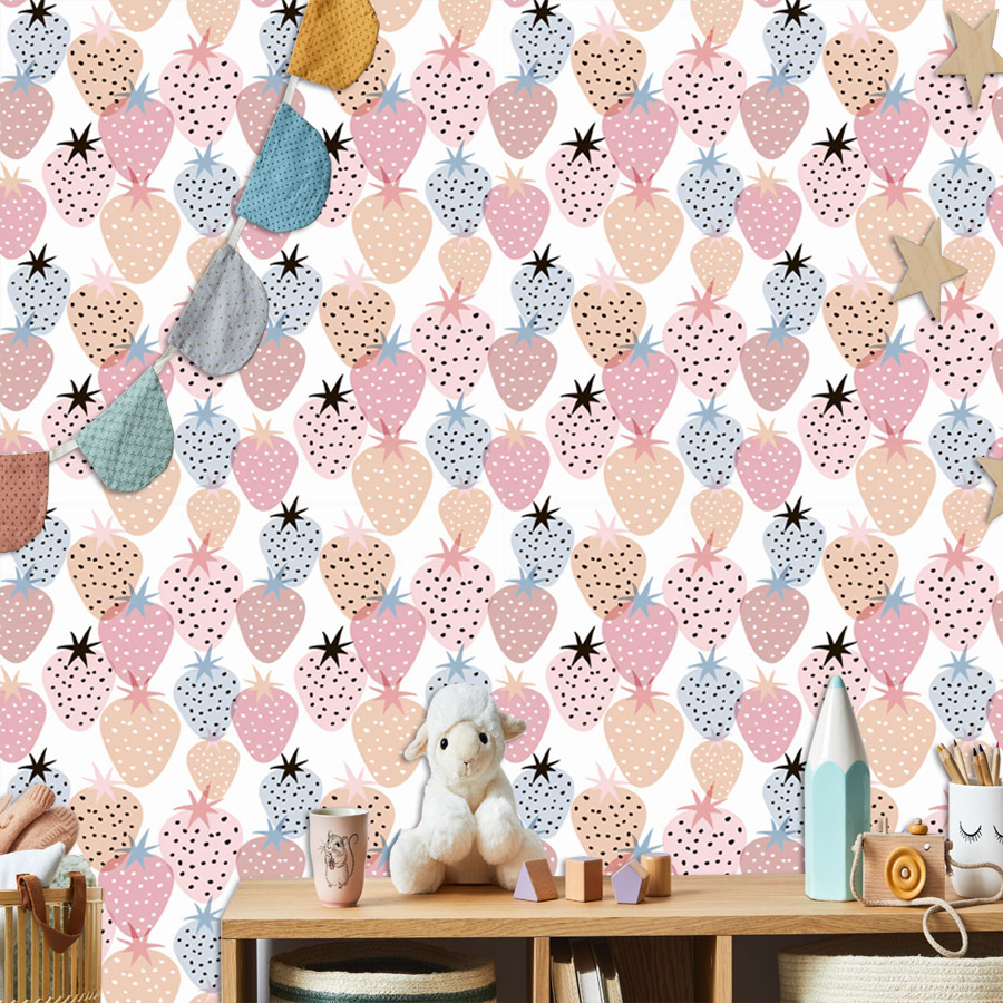 12+ Cute Nursery Strawberry Pa - Baby Nursery Mural Wallpaper recension och pris