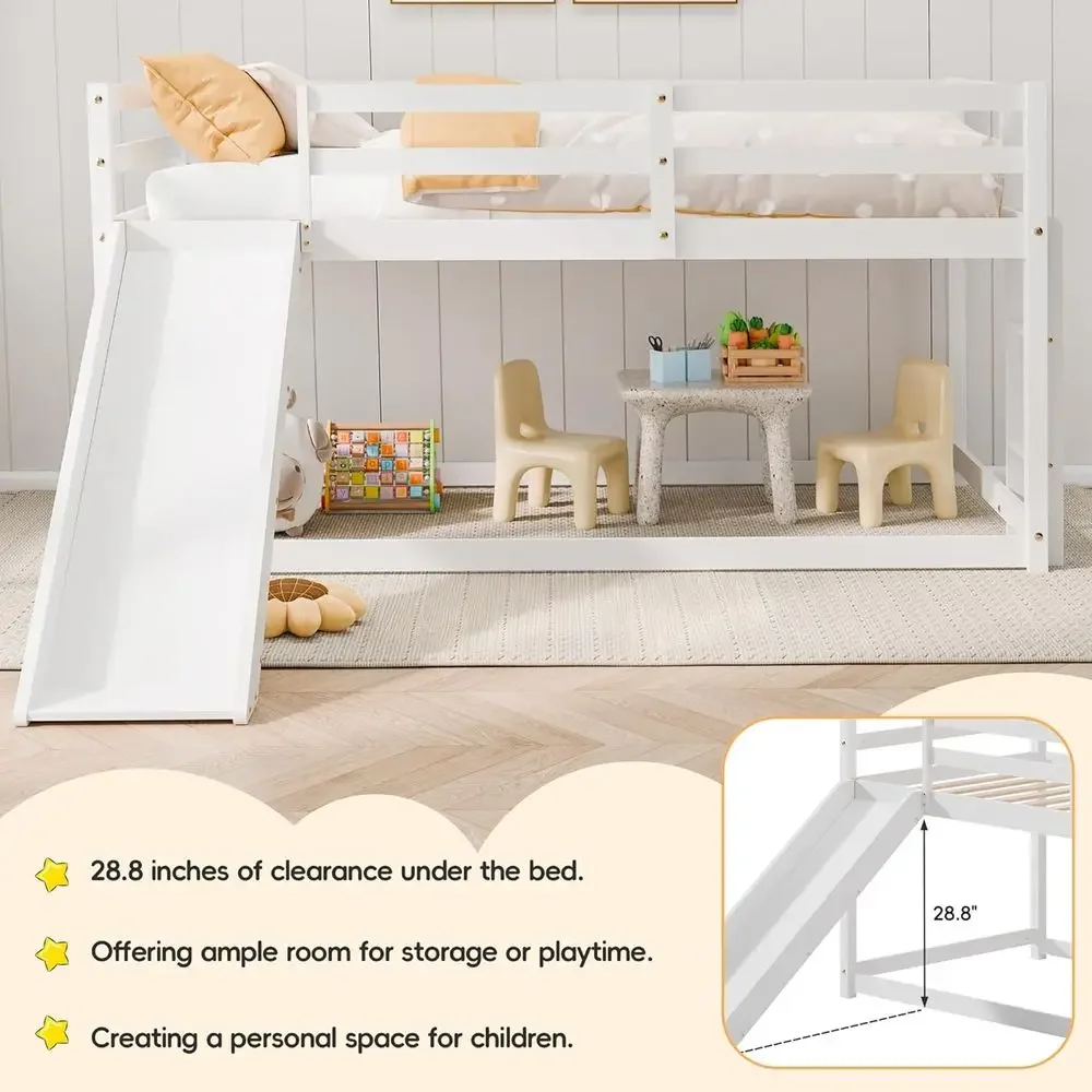 Twin Size Kids Bunk Bed with S - Bed Rail Toddler recension och pris