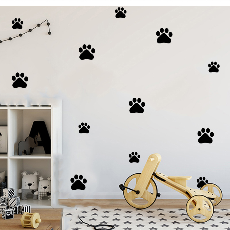 Cartoon Dog Cat Walking Paw Pr - Baby Nursery Decals recension och pris