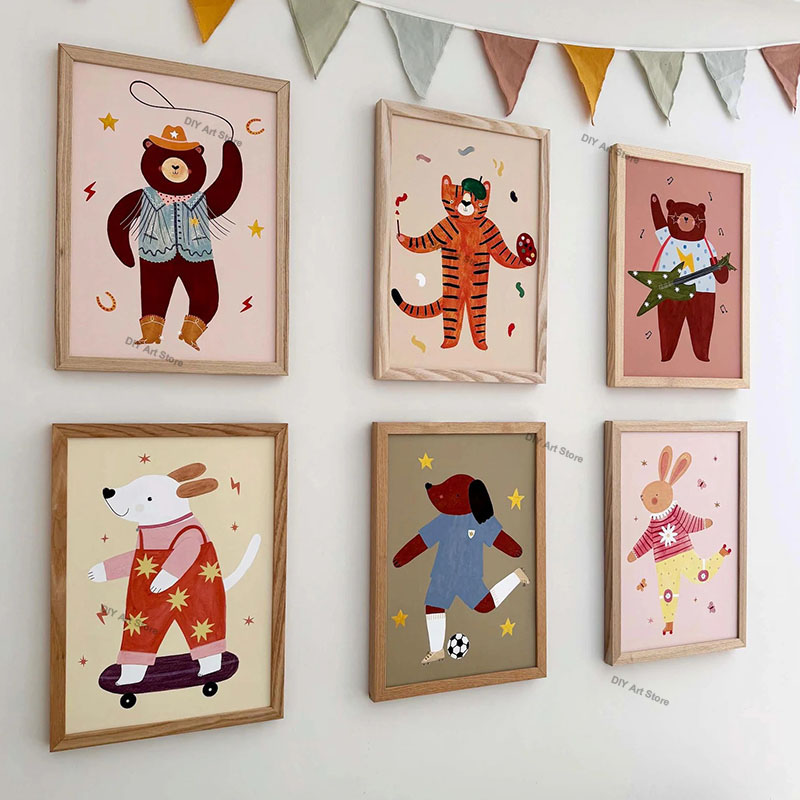 Funny Cartoon Animal Nursery W - Baby Nursery Posters recension och pris