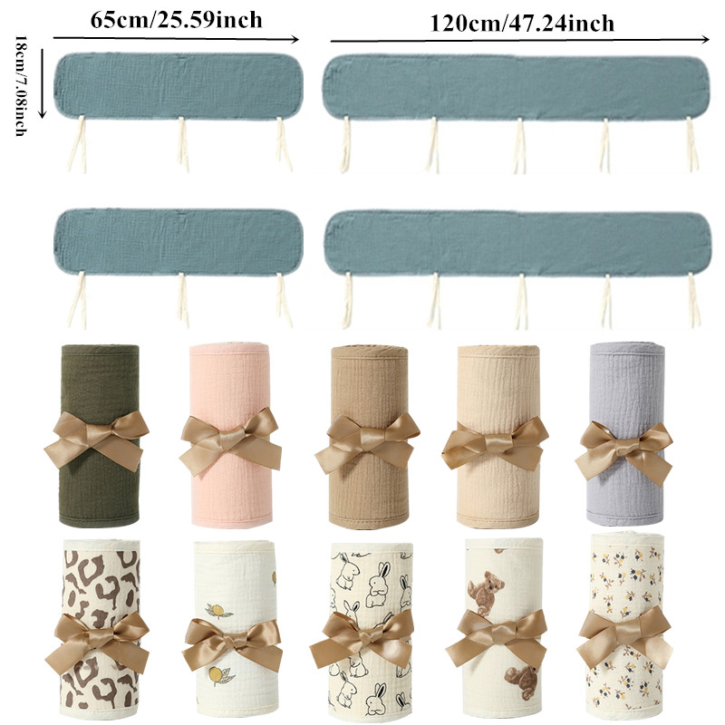 4 PCs Cotton Baby Bed Bumpers  - Bed Rail Toddler recension och pris