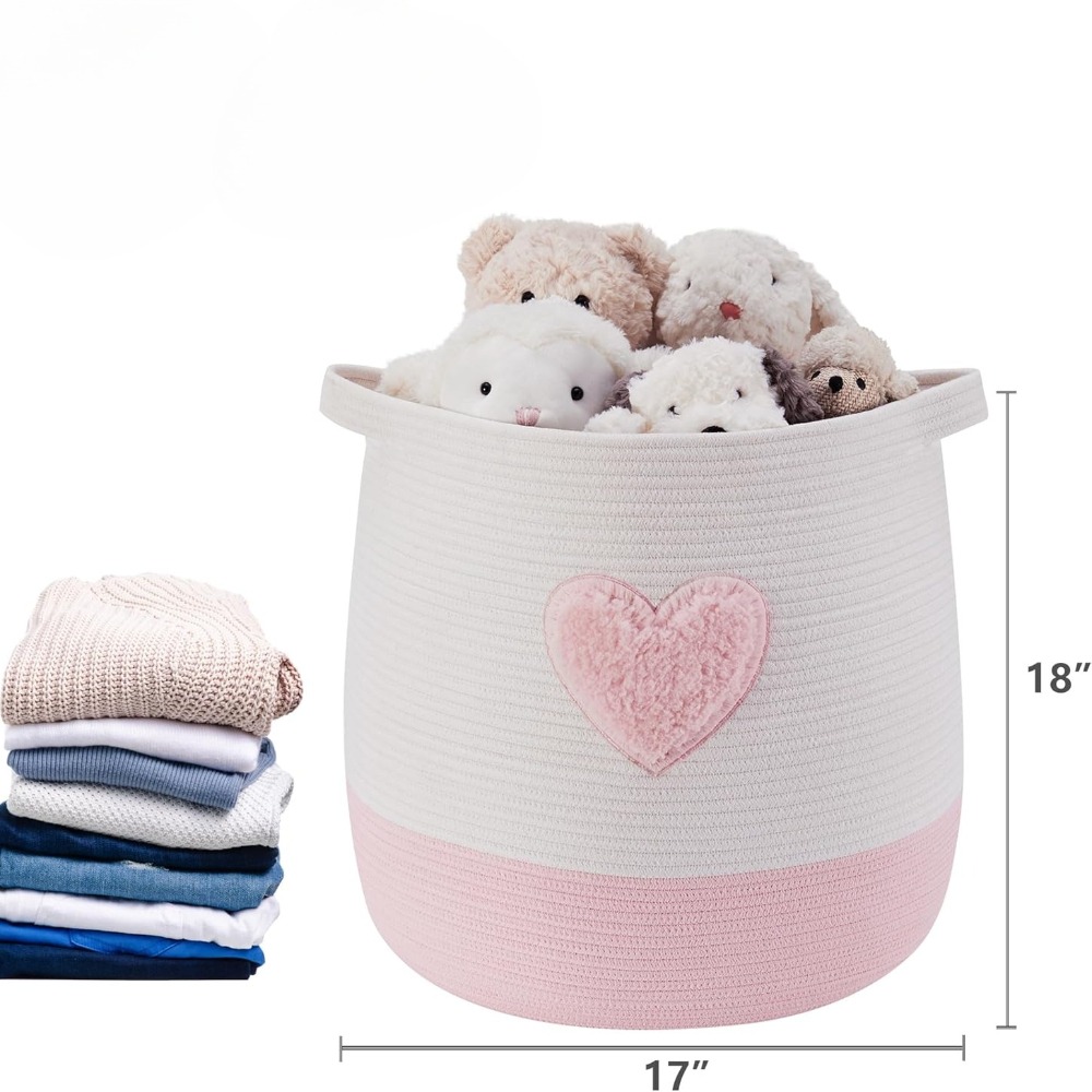 Pink Laundry Basket Hamper for - Baby Nursery Girl Room recension och pris