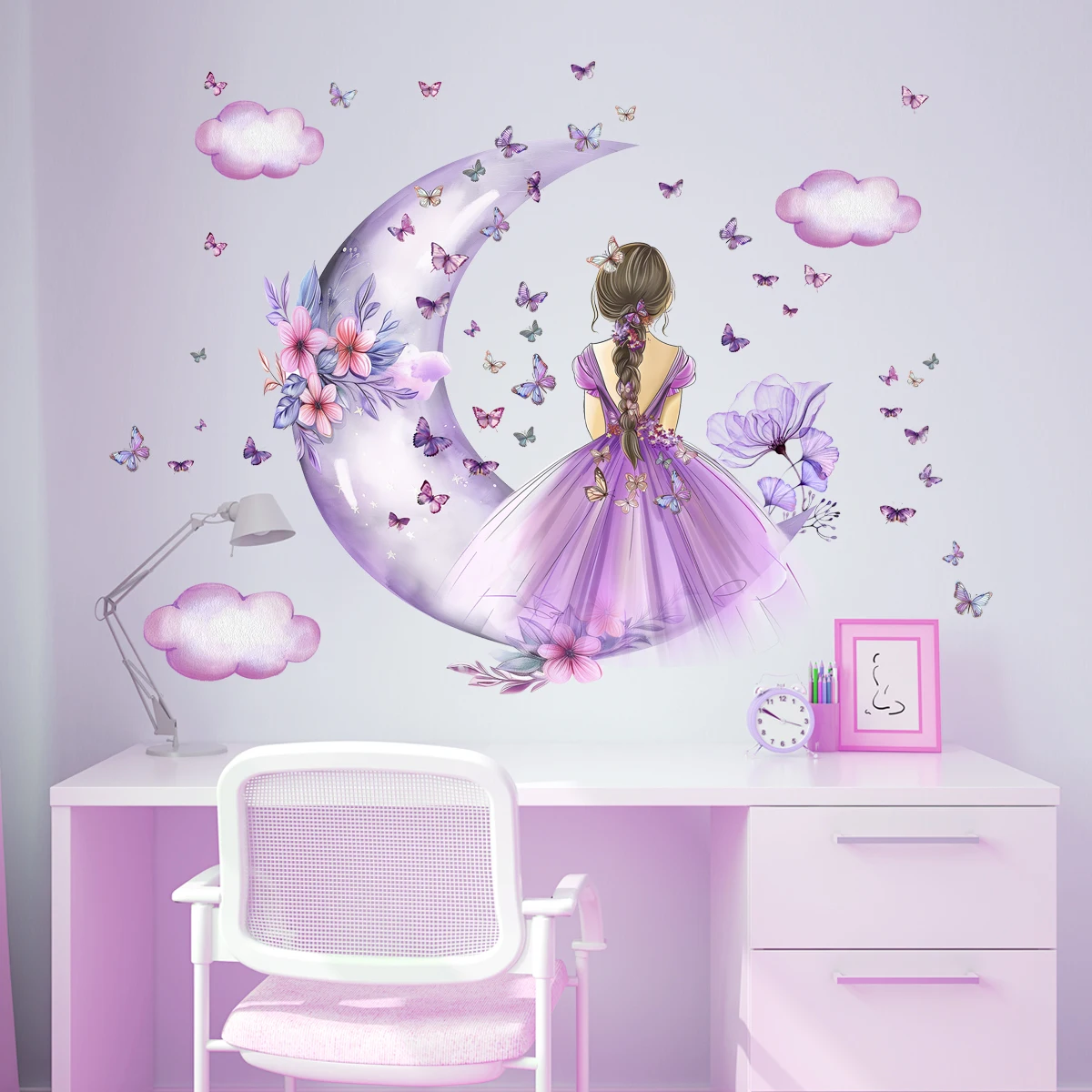 Girl Moon Butterflies Wall Sti - Baby Nursery Ideas Girl recension och pris