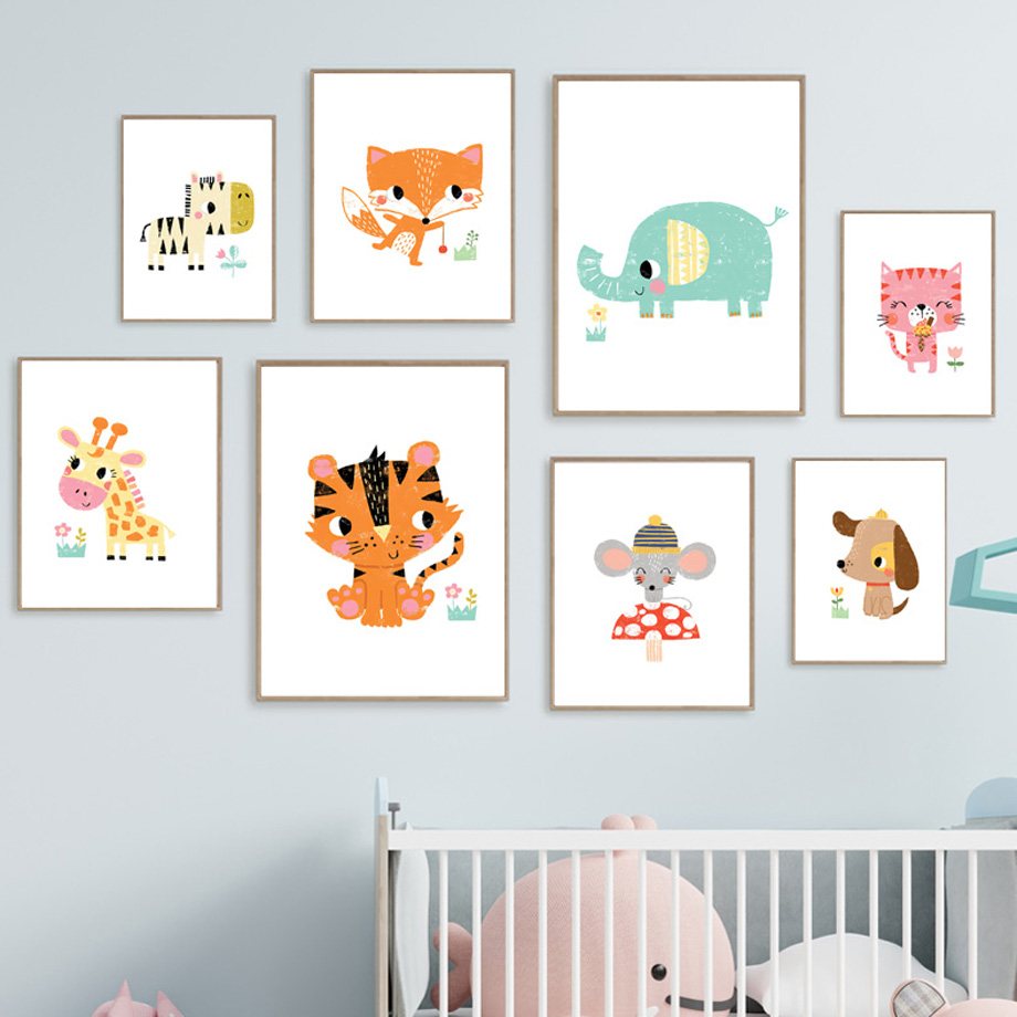 1pc frameless Canvas Painting  - Baby Zoo Nursery recension och pris