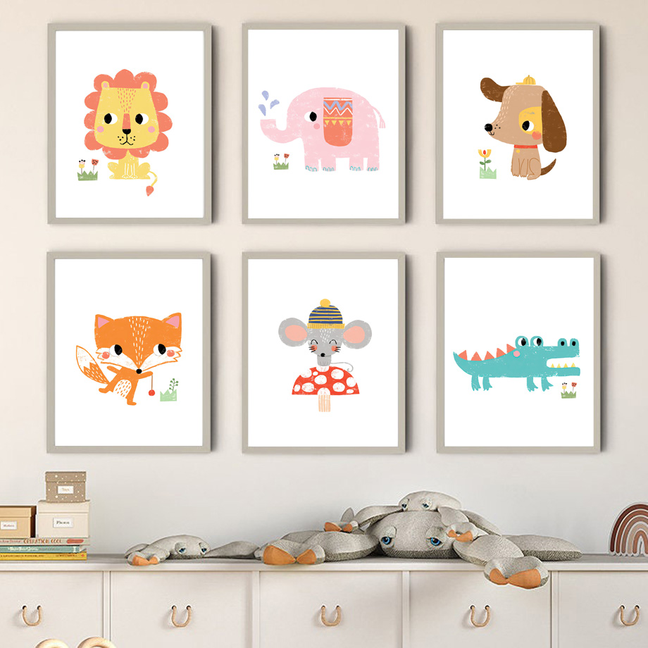 Cartoon Baby Animal Nursery Wa - Baby Zoo Nursery recension och pris