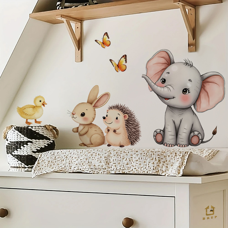 Cartoon Animal Wall Sticker -  - Baby Nursery Decals recension och pris