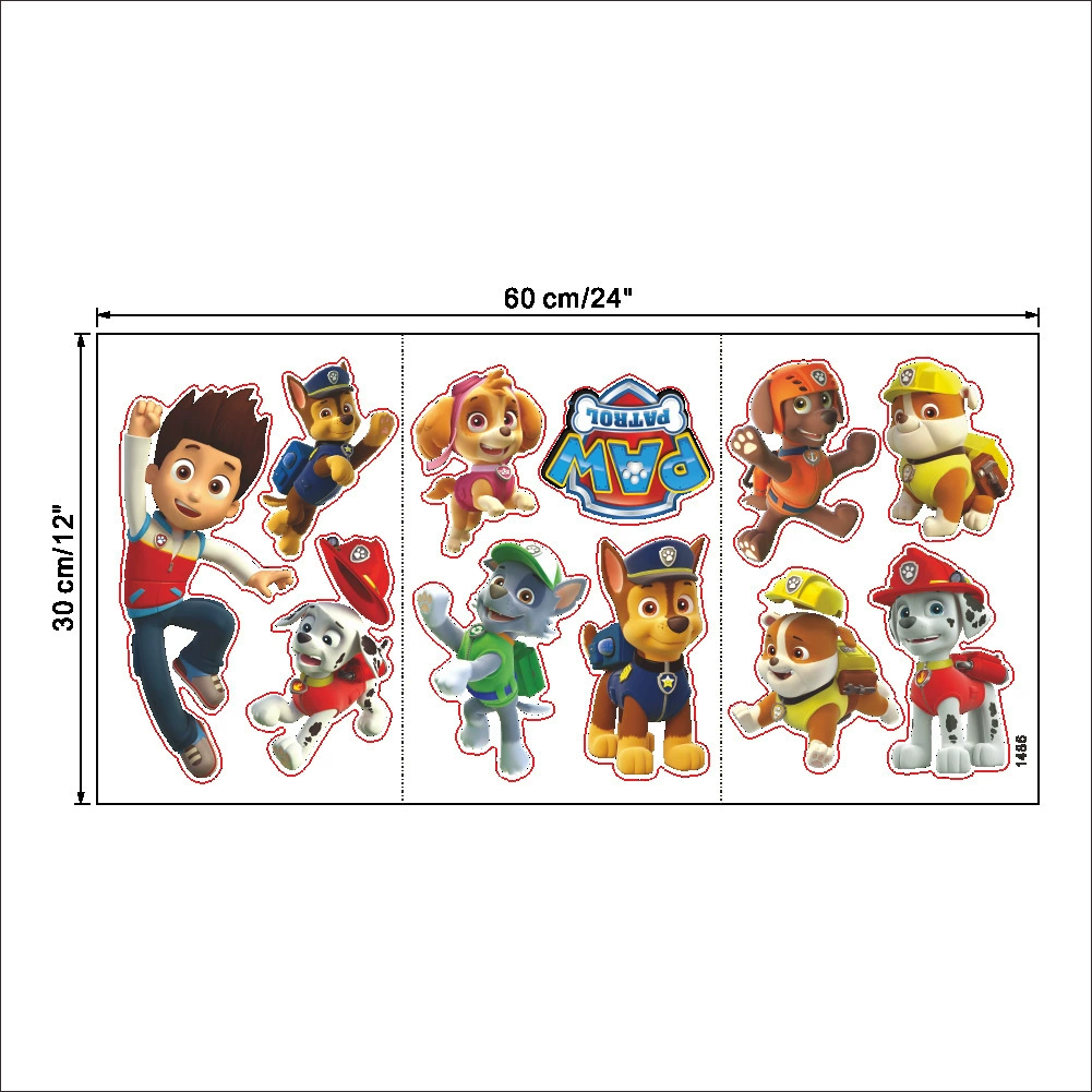 Cartoon Pawed Patrol Wall Stic - Baby Nursery Decals recension och pris