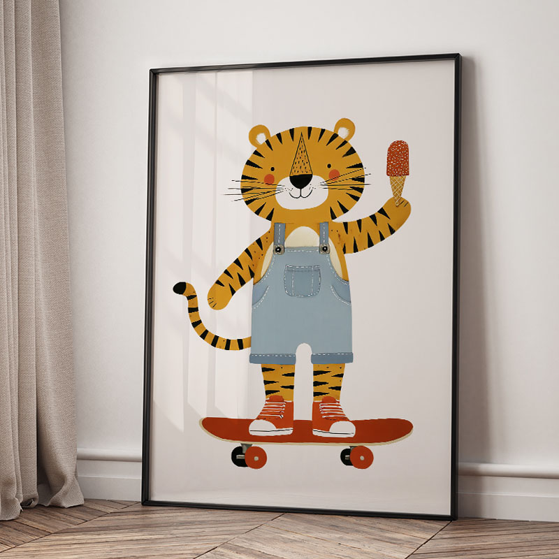Funny Cartoon Animal Car Ballo - Baby Nursery Posters recension och pris