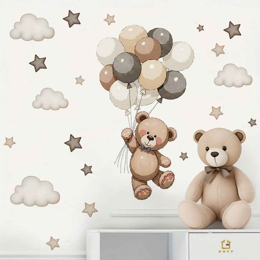Adorable Teddy Bear Wall Decal - Wall Decal Nursery recension och pris